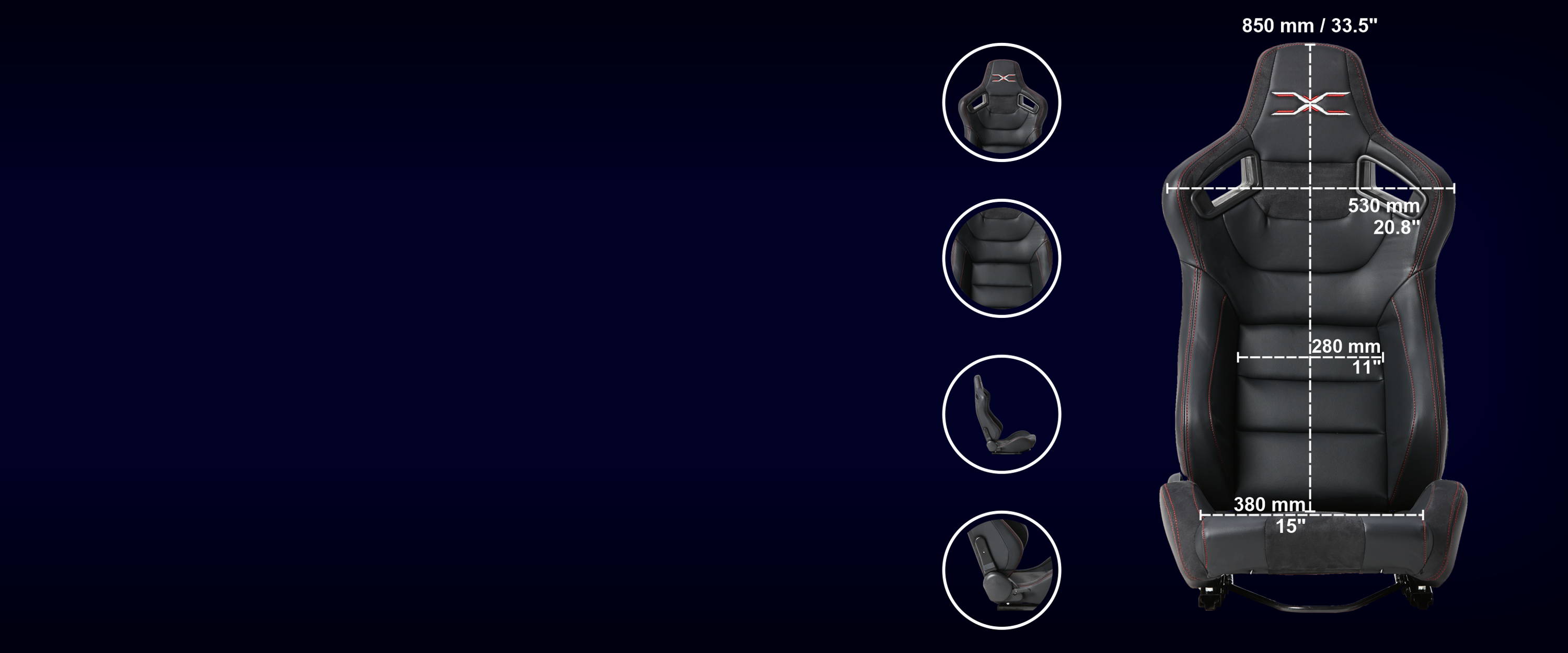 EXTREME SIM RACING COCKPIT P1 SEAT DIMENSIONS