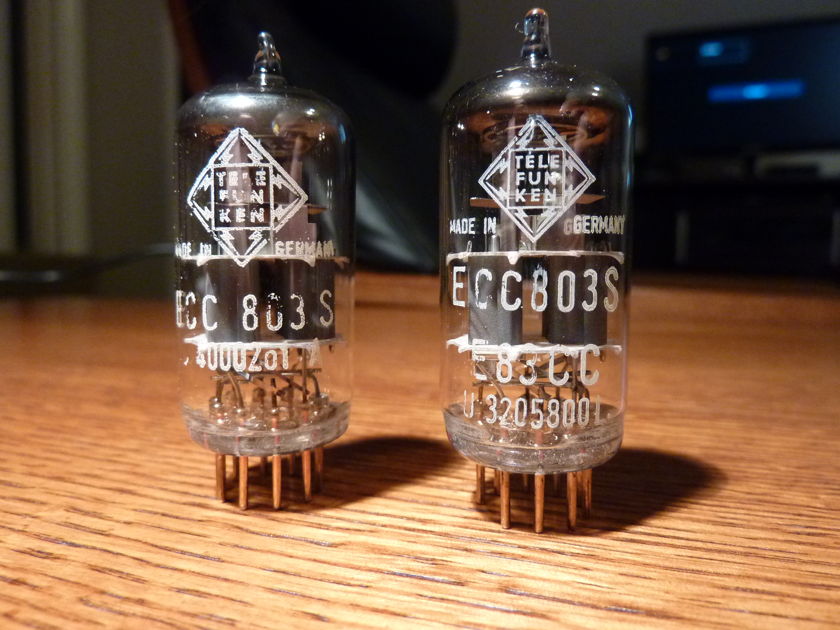 Telefunken Gold Pin ECC803S / 12AX7 tubes  Matched Pair /Test New