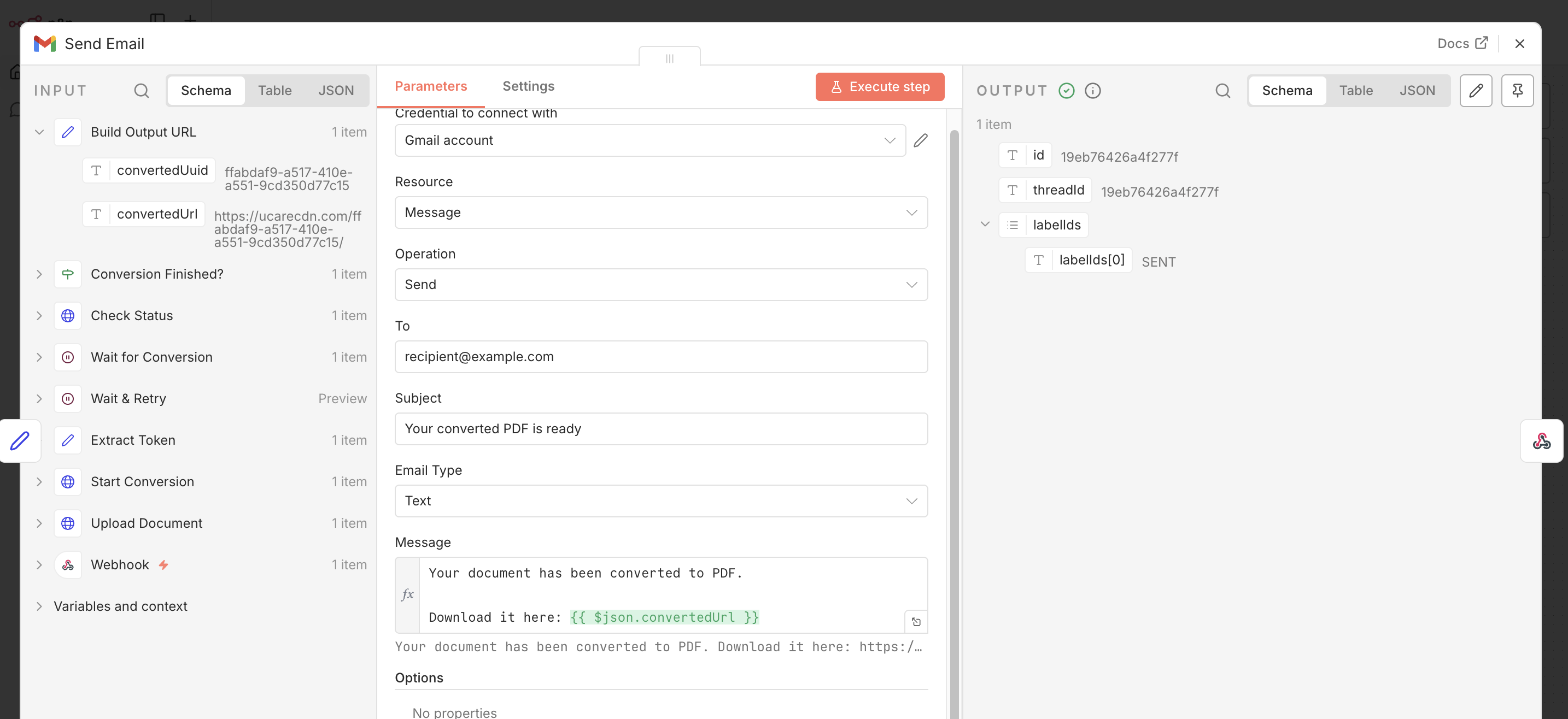 n8n Gmail Node