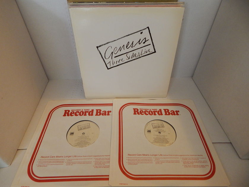 GENESIS Three Sides Live  - 2 LP Crystal Clean Record Bar Inner sleeves1982 Atlantic SD2-2000 Double Prog LP NM