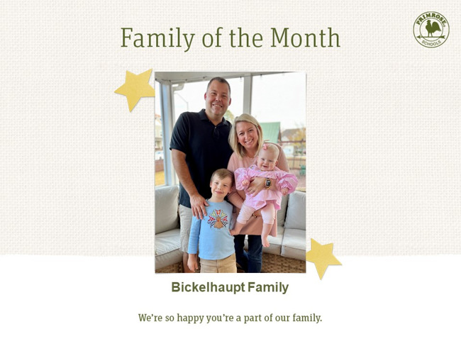 February Primrose Family of the Month, parent appreciation