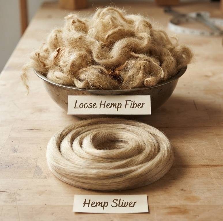 Loose Hemp Fiber vs Hemp Sliver
