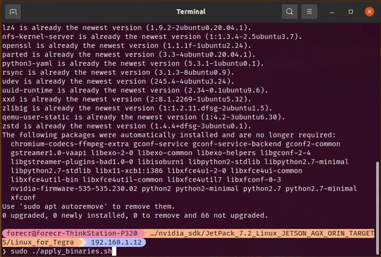 Apply binaries
