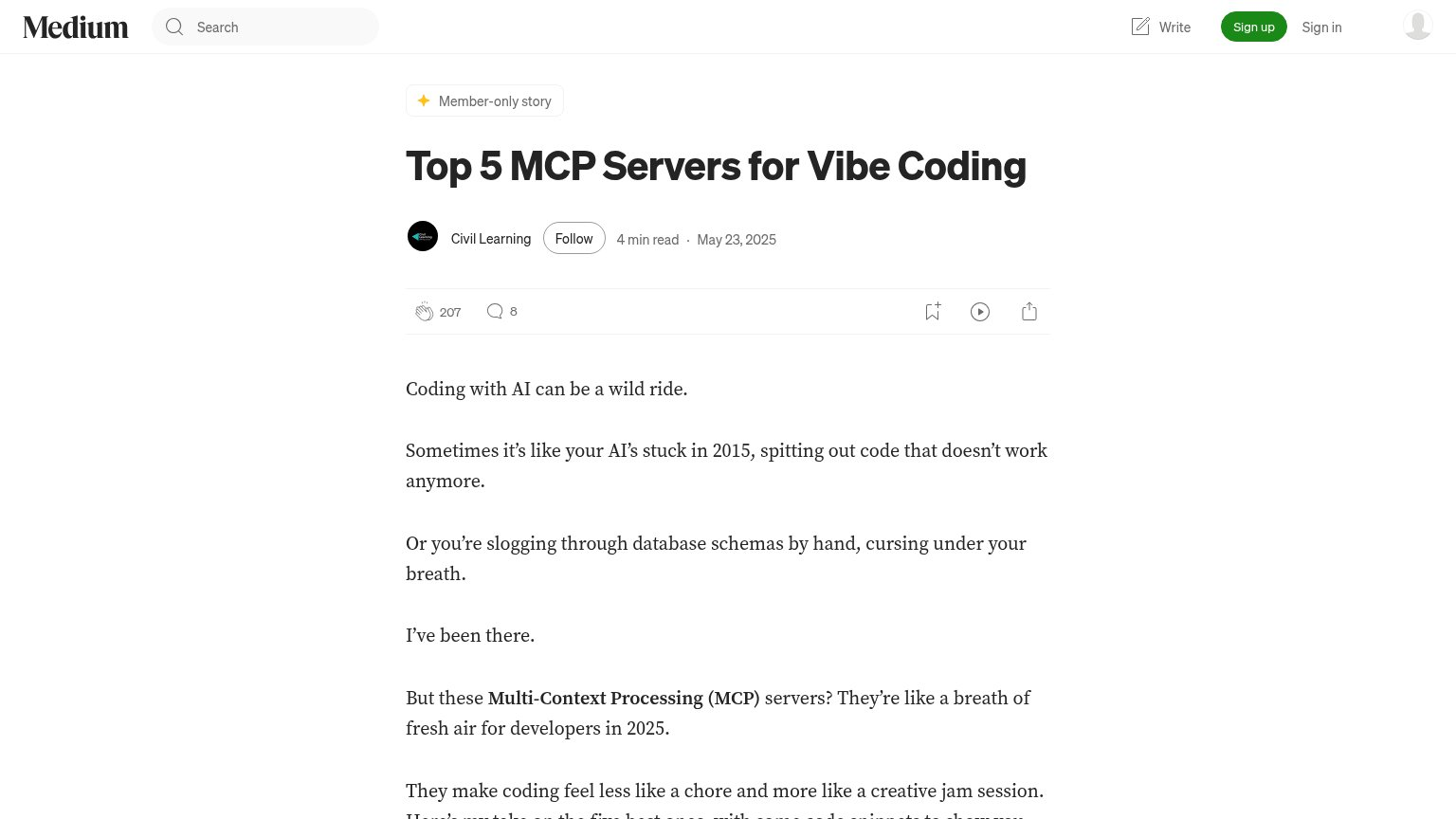 Top 5 MCP Servers for Vibe Coding