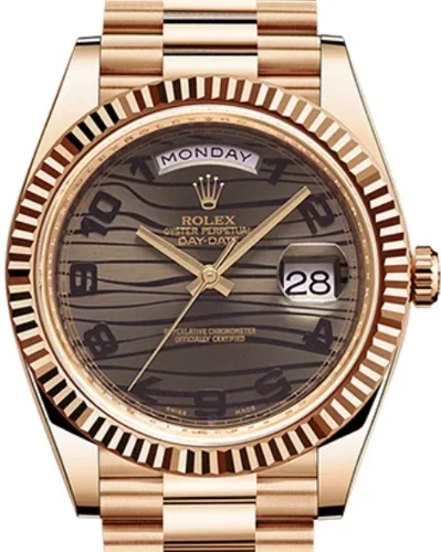 Rolex Day-Date II Brown Dial Arabic Numerals