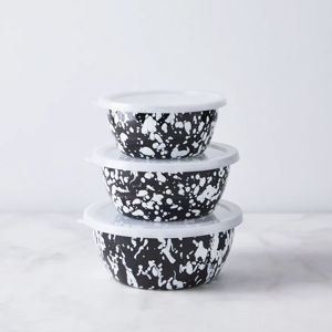 Enamel Nested Bowls with Lids (Set of 3), Small