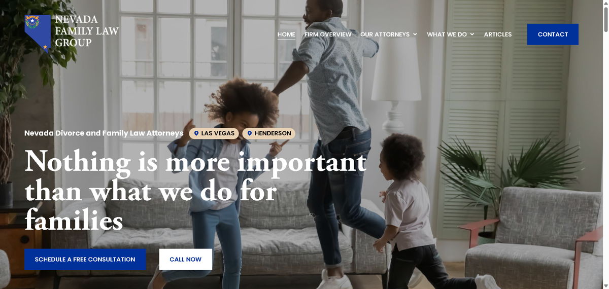Screenshot of Nevada Family Law Group, from the law firm websites collection.