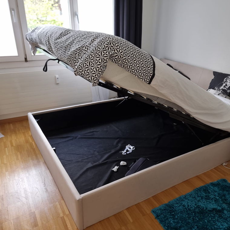 Double Bed (160cm x 200 cm) mit Storage - Beige