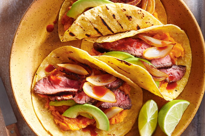 Tacos de bœuf grillé aux patates douces