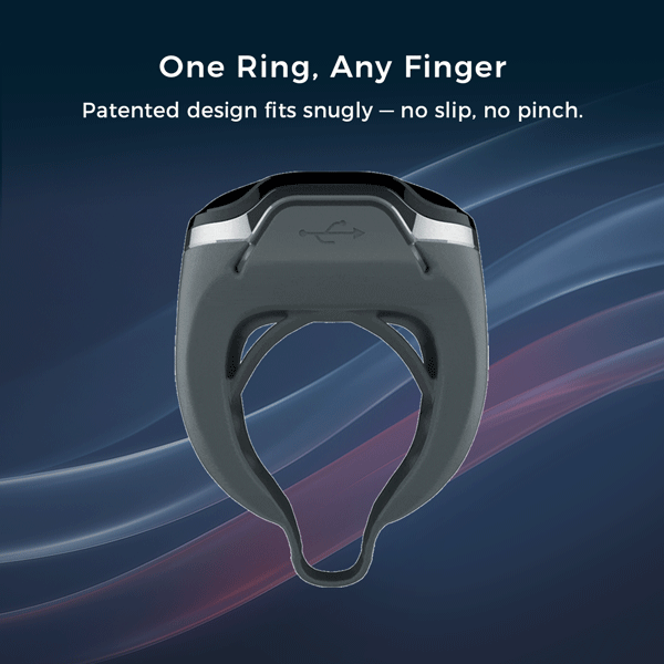 Wellue O2Ring-S flexible design fits any finger securely, slip-free and pinch-free