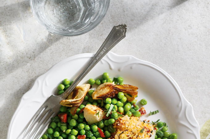 Poisson croustillant au citron et aux tomates séchées