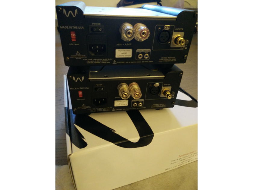 Wyred 4 Sound mAMP monoblock amplifiers PAIR silver DISCOUNTED Original packaging, lightly used