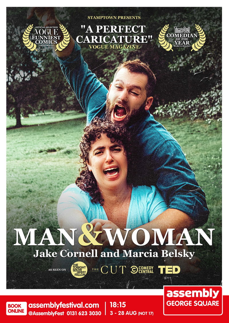 The poster for Jake Cornell and Marcia Belsky: Man and Woman