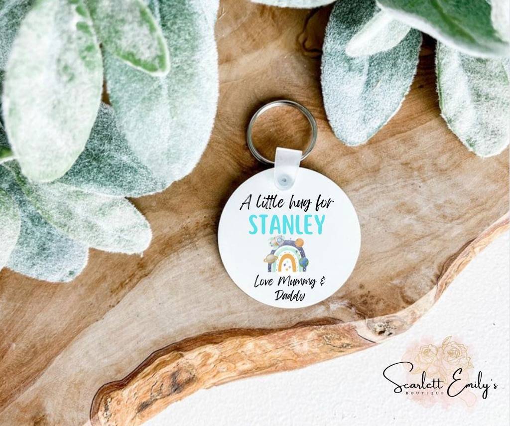 A little Hug Space Rainbow Keyring