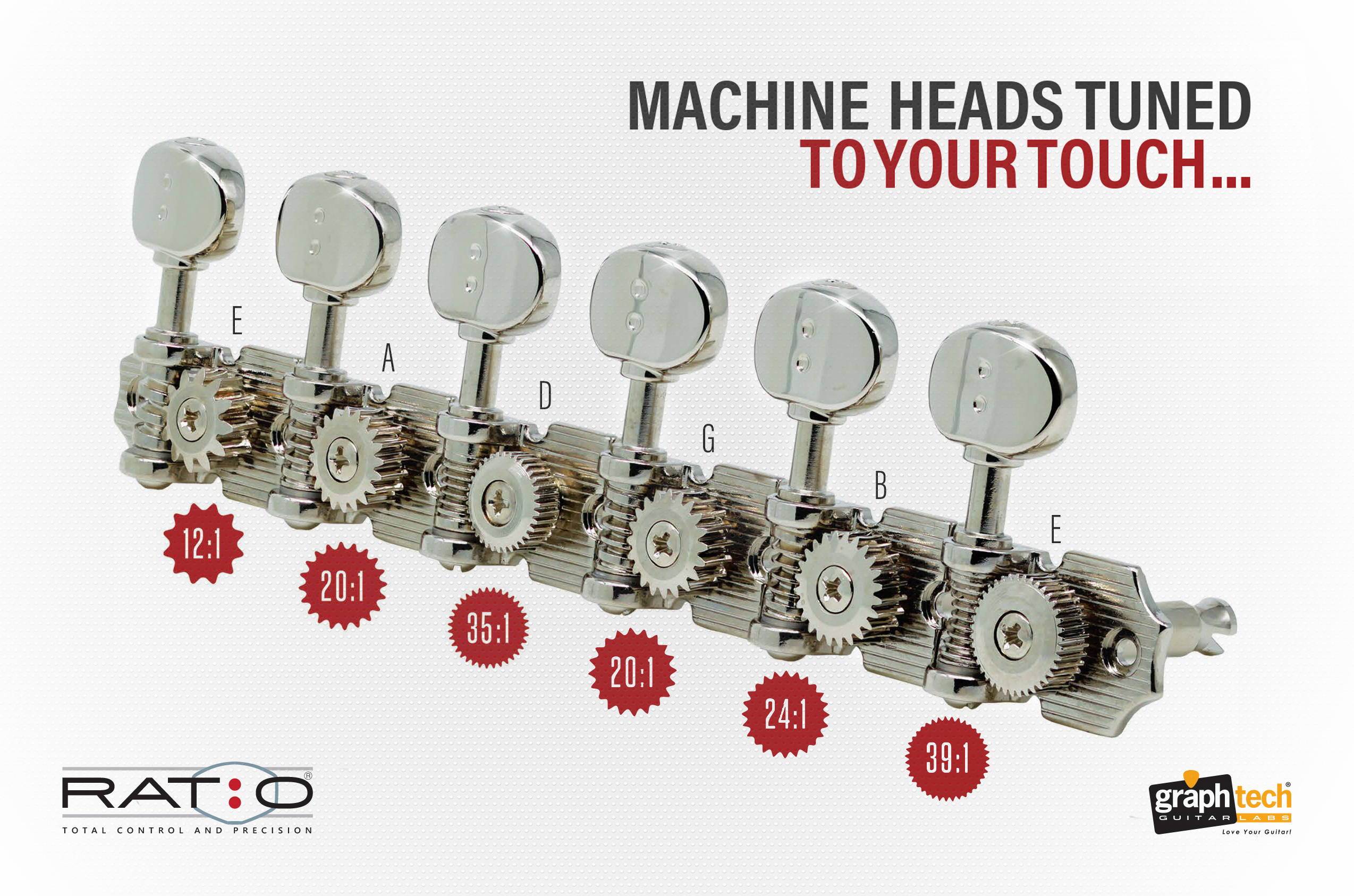 Ratio Machine Heads for Guitar, Bass and Ukulele | Graph Ratio Machine Heads for Guitar, Bass and Ukulele | Graph