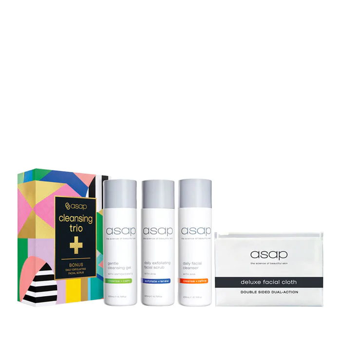 ASAP Cleansing Trio + Bonus Daily Exfoliating Facial Scrub (Total Value $182.00)