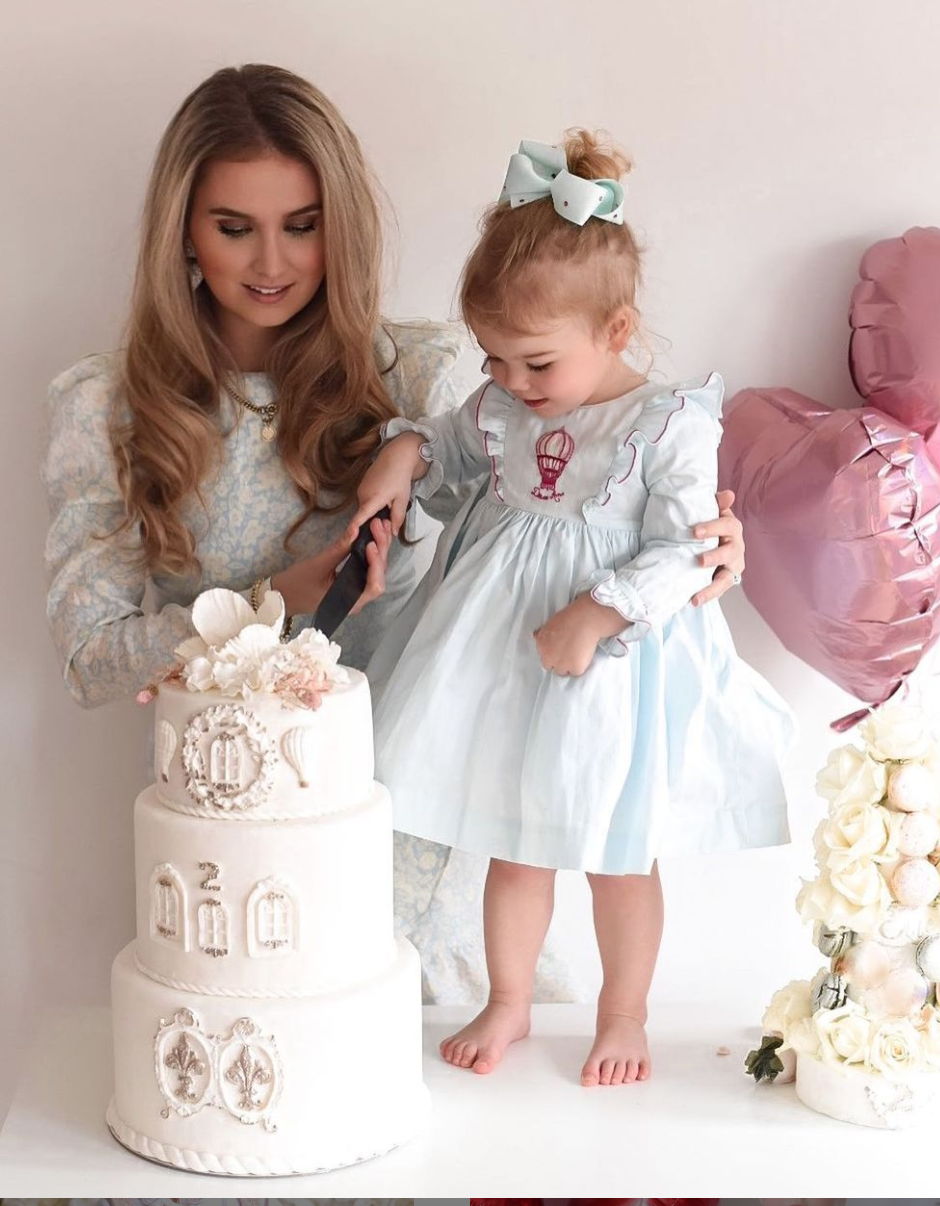 Baby shower smocked dress