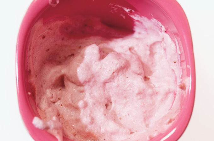 Mousse crémeuse aux fraises