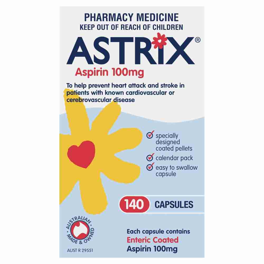 Astrix Aspirin 100mg 140 Capsules - Image 3