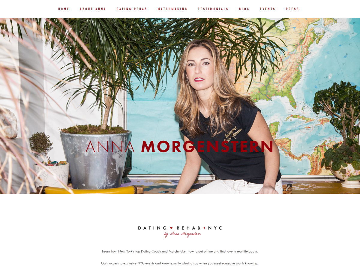 Screenshot of Anna Morgenstern, from the squarespace coaching websites collection.