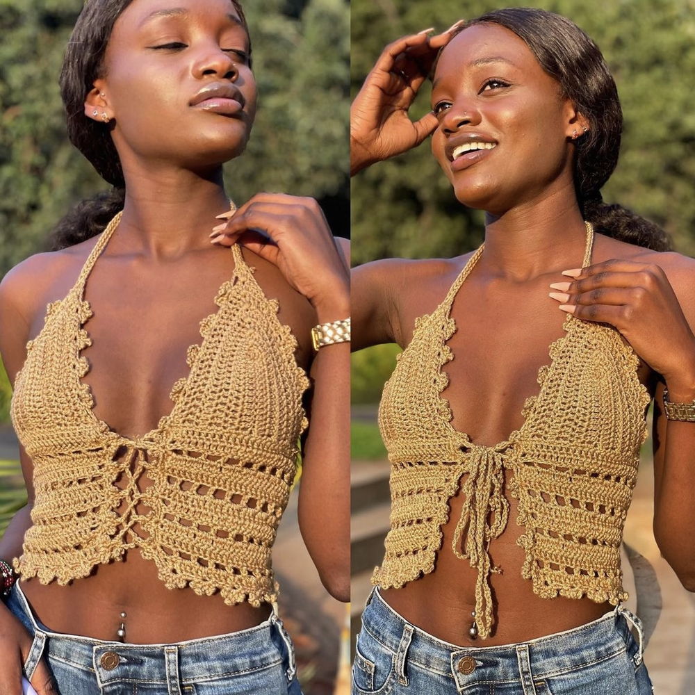 Font Tie Bralette Top Crochet Pattern