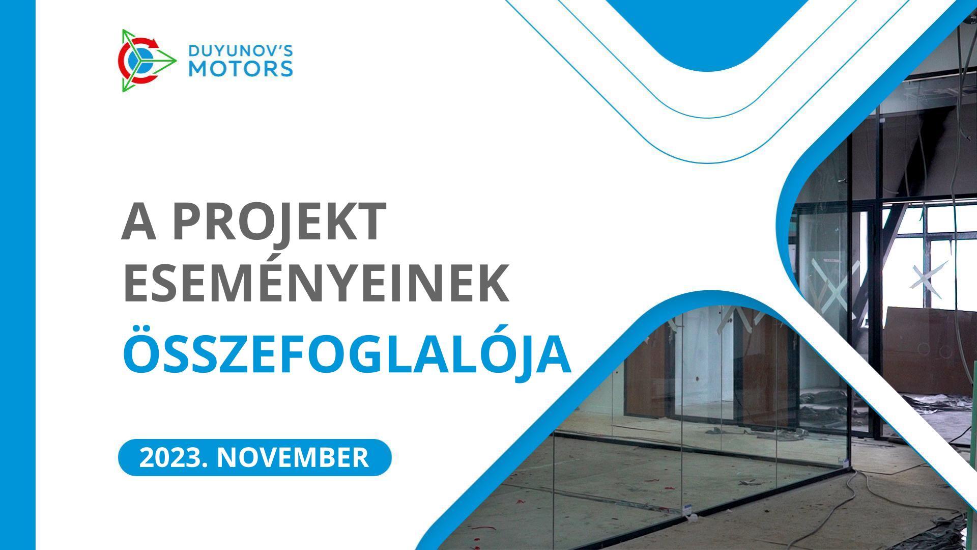 A projekt kulcsfontosságú eseményei novemberben
