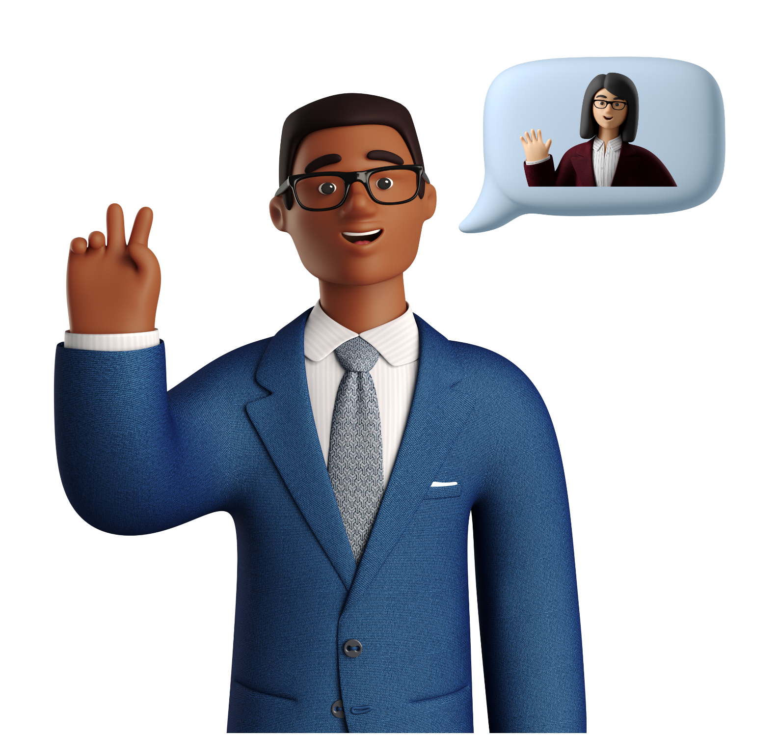 Business 3d businessman greeting a partner at the meeting (1)