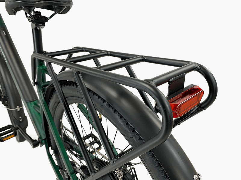 This rear rack with a solid fender will keep you nice and dry while riding, allowing you to carry all the cargo you may want on the rear end of your bike!