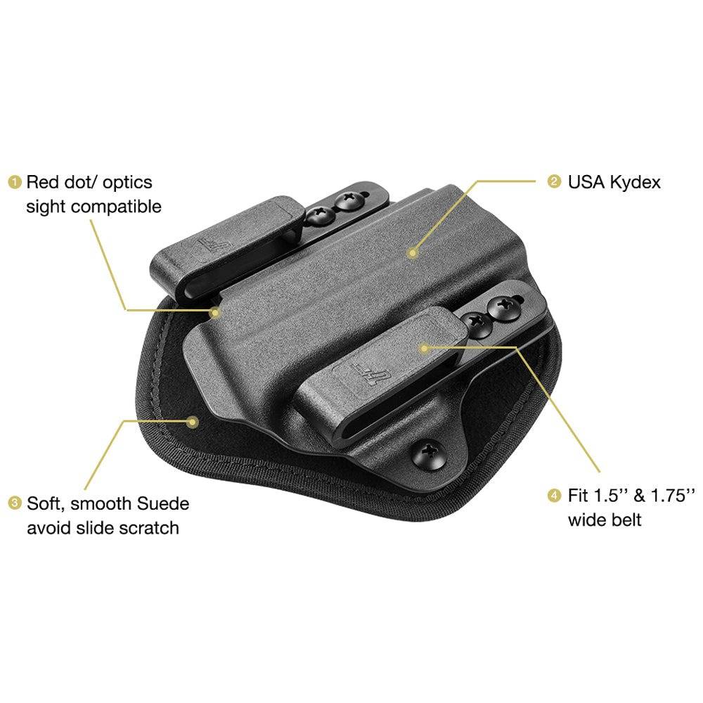 fujobi pancake holster, left hand shoulder holster, shoulder gun holster, belly holster, right hand shoulder holster