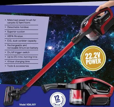Cleanstar GALAXY Stick Vacuum 22.2 V