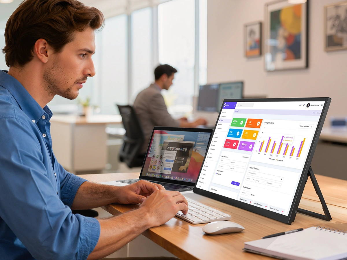 UStation Δ / Delta Max - Stacked Monitor Laptop Touch Dual Screen Folding 18 Inch