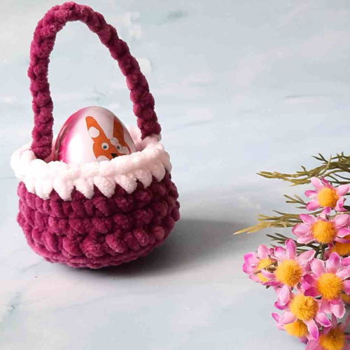 Easy Mini Easter Basket Crochet Pattern