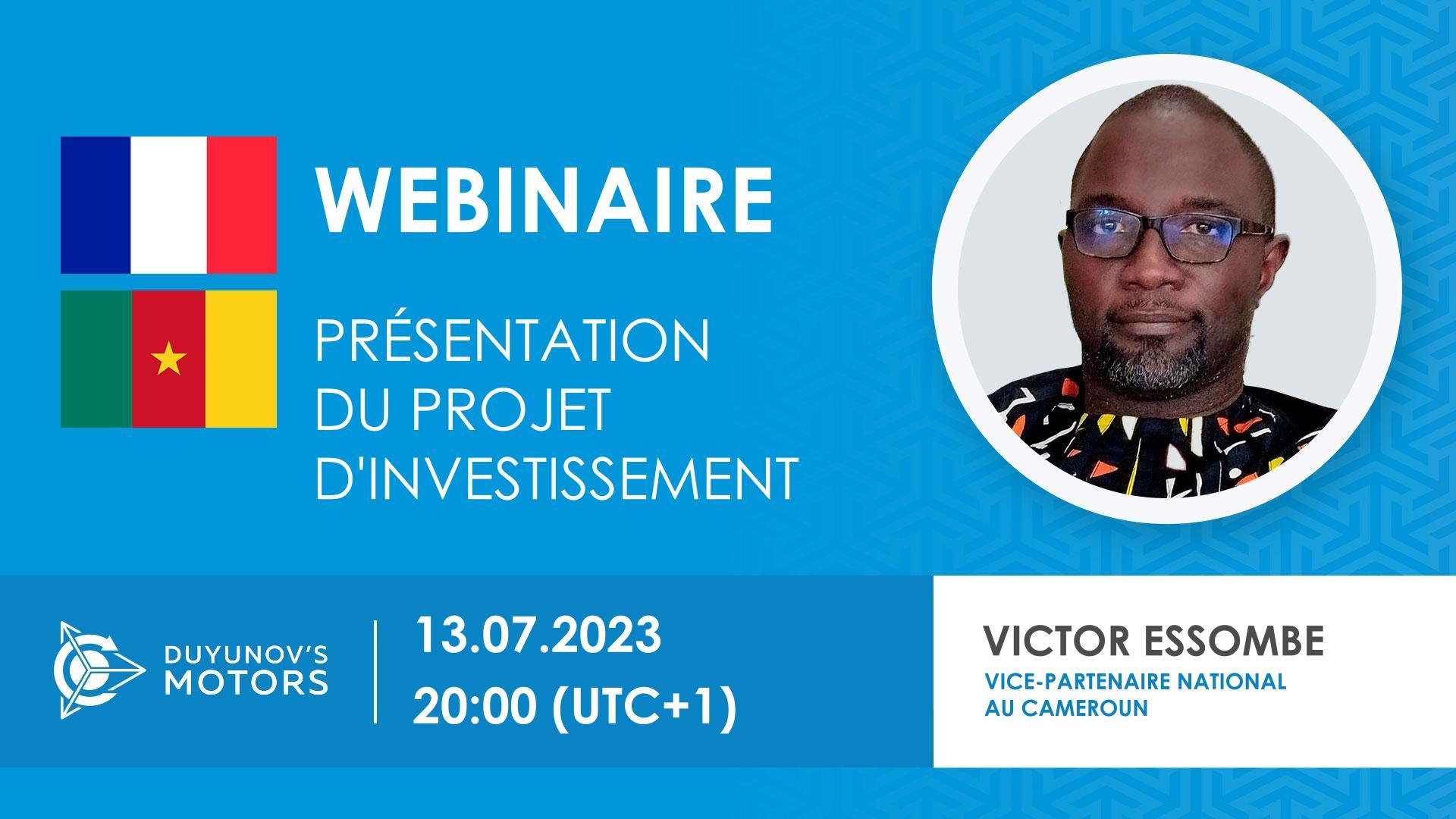 Cameroun. Présentation du projet d'investissement des "Moteurs Duyunov"