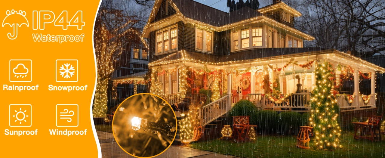 Features of Ollny's 800 leds green cable warm white string lights