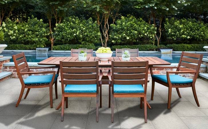 Jensen Outdoor Laguna IPE Hardwood Outdoor Patio Dining Table and Chairs