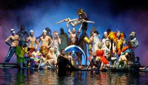 Performers in O by Cirque du Soleil at Bellagio