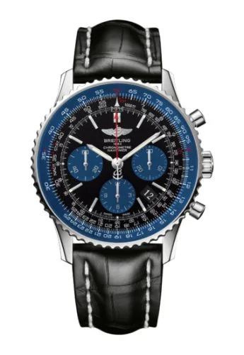 Navitimer 01 43 Stainless Steel / Blue Edition / Croco / Pin