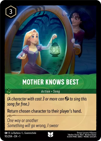 Mother Knows Best card from Disney's Lorcana: The First Chapter.