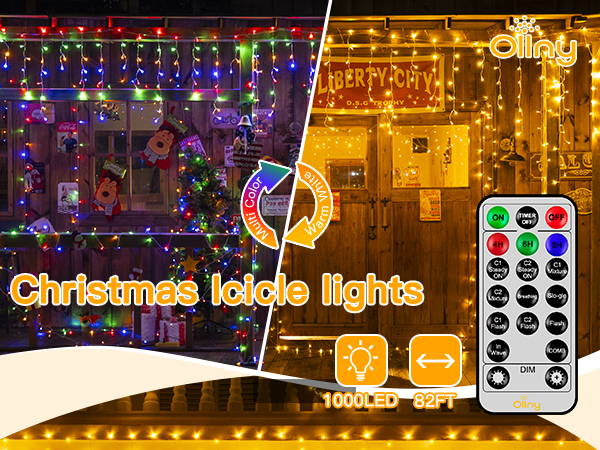 Features of Ollny's 720 leds cool white icicle lights