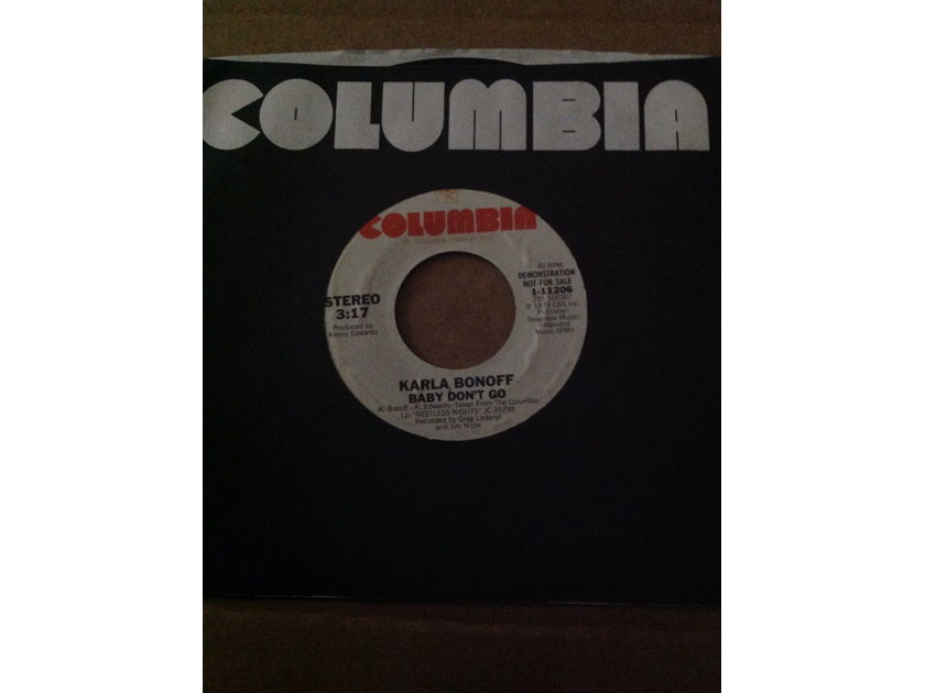 Karla Bonoff - Baby Don't Go Columbia Records Promo 45 Single Vinyl NM