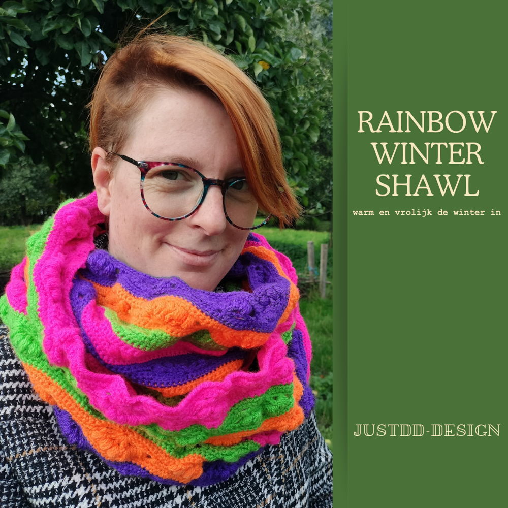 Rainbow Winter Shawl
