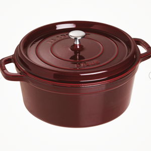 Staub Cast Iron - Round Cocottes 7 qt, Cocotte, Grenadine