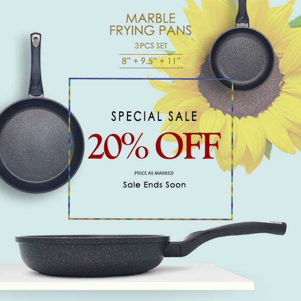 ACE COOK 20% Off Special Sale-Marble Frying Pans 3 Pcs Set 