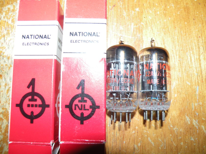 RCA and National 12AU7 tubes tested/checked NOS tubes