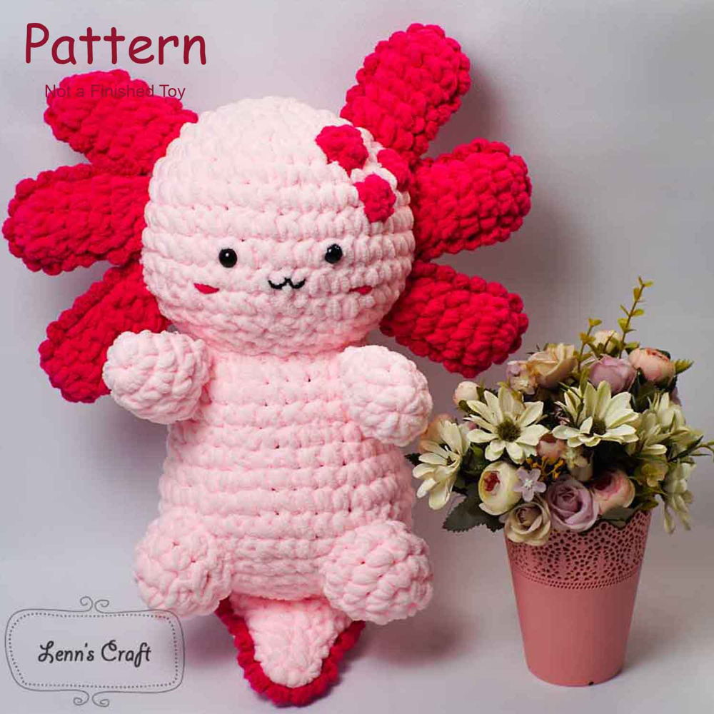 Axolotl dikke reusachtige amigurumi haakpatroon