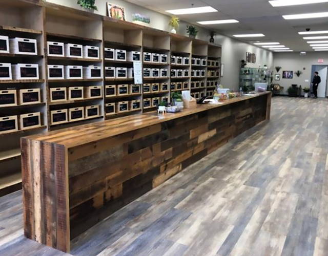 reclaimed wood custom bar counter design