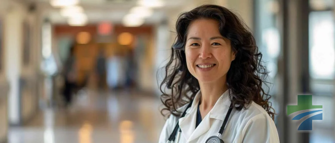 Empathetic locum tenens physician engaging meaningfully in a hospital setting
