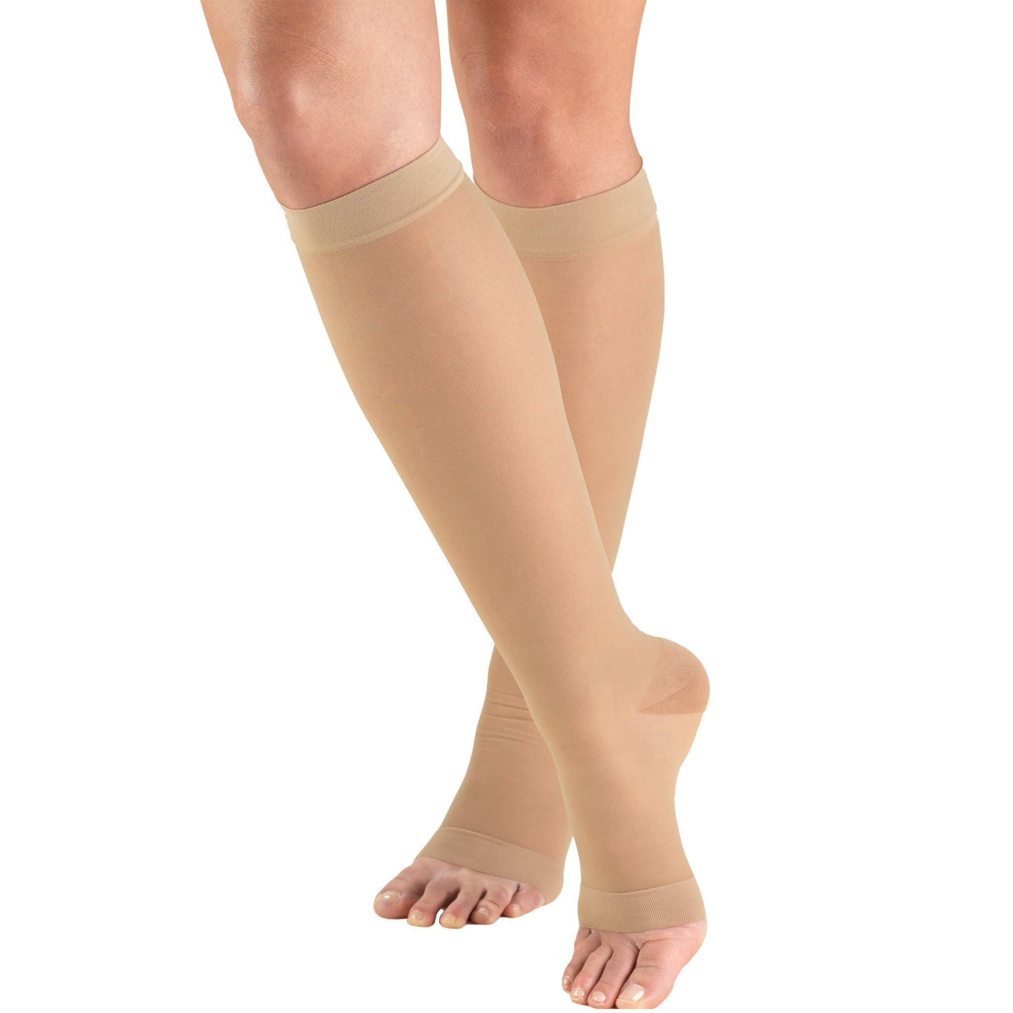 Ladies' Thigh High Open Toe Opaque Stockings