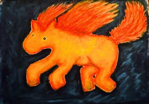 Pastell Ildhesten A3