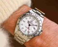 Man wearing a Polar Explorer 2 with a white pullover